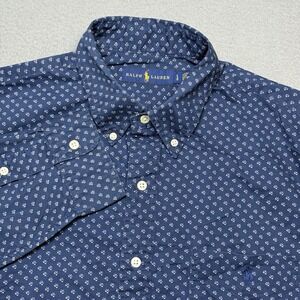 Ralph Lauren Classic Fit Floral Button Down Shirt Navy Mens Large Geometric